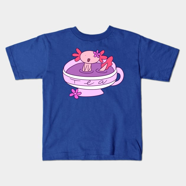 Axolotl Tea Kids T-Shirt by saradaboru